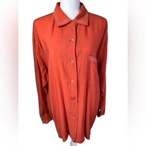Vintage 1980’s Clifford & Wills Orange Button Up Shirt Size‎ L